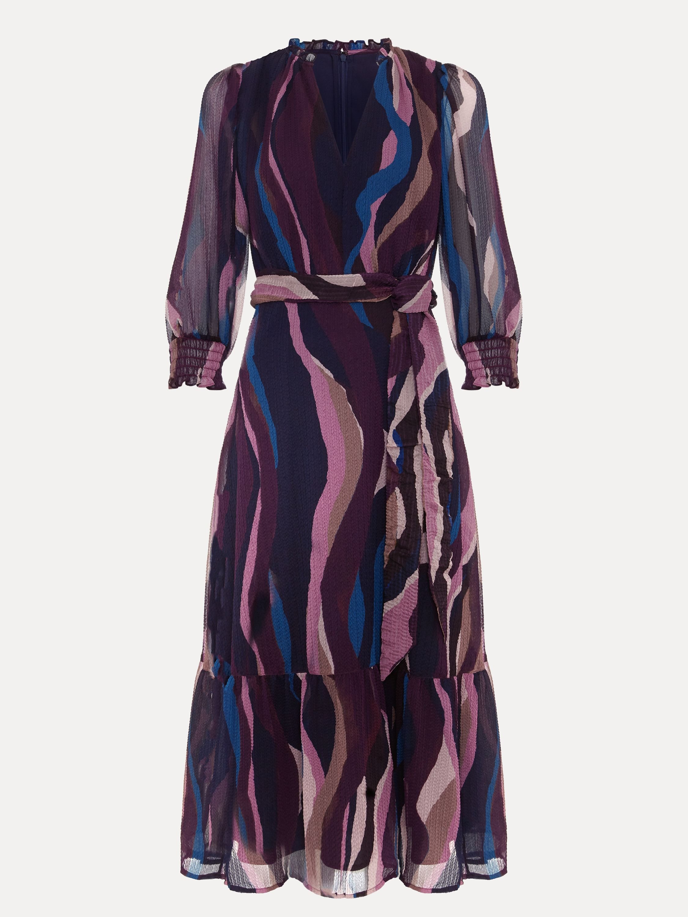 Phase Eight Phase Eight Women's Carra Swirl Puff Sleeve Midi Dress in Dusty Pink - 2