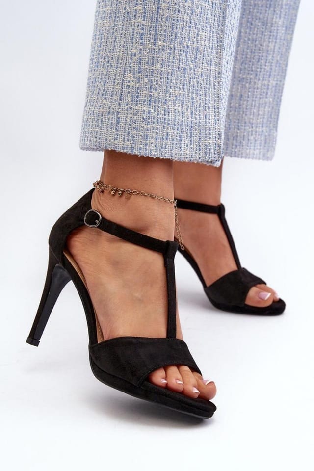 Love Lace Love Lace Women's Vinceza Stiletto Heel Sandals with Adjustable Buckle Strap in Black - 3