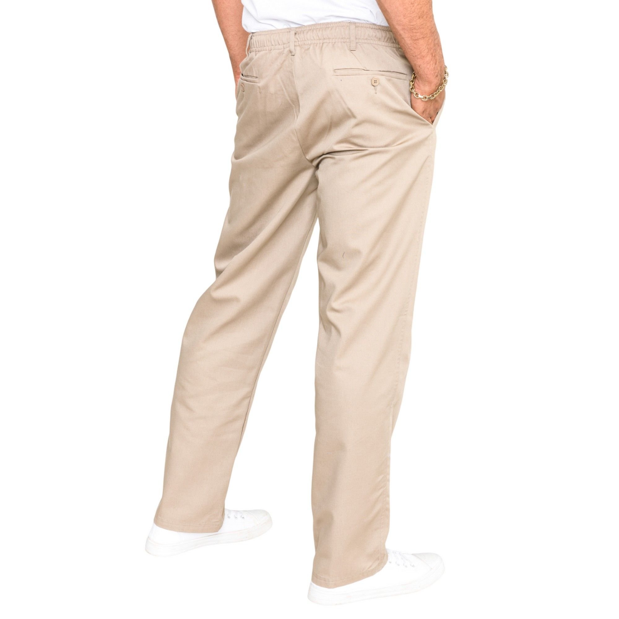 Duke Clothing Duke Clothing Men's D555 Basilio Elasticated Waist Rugby Trousers in Stone - 2