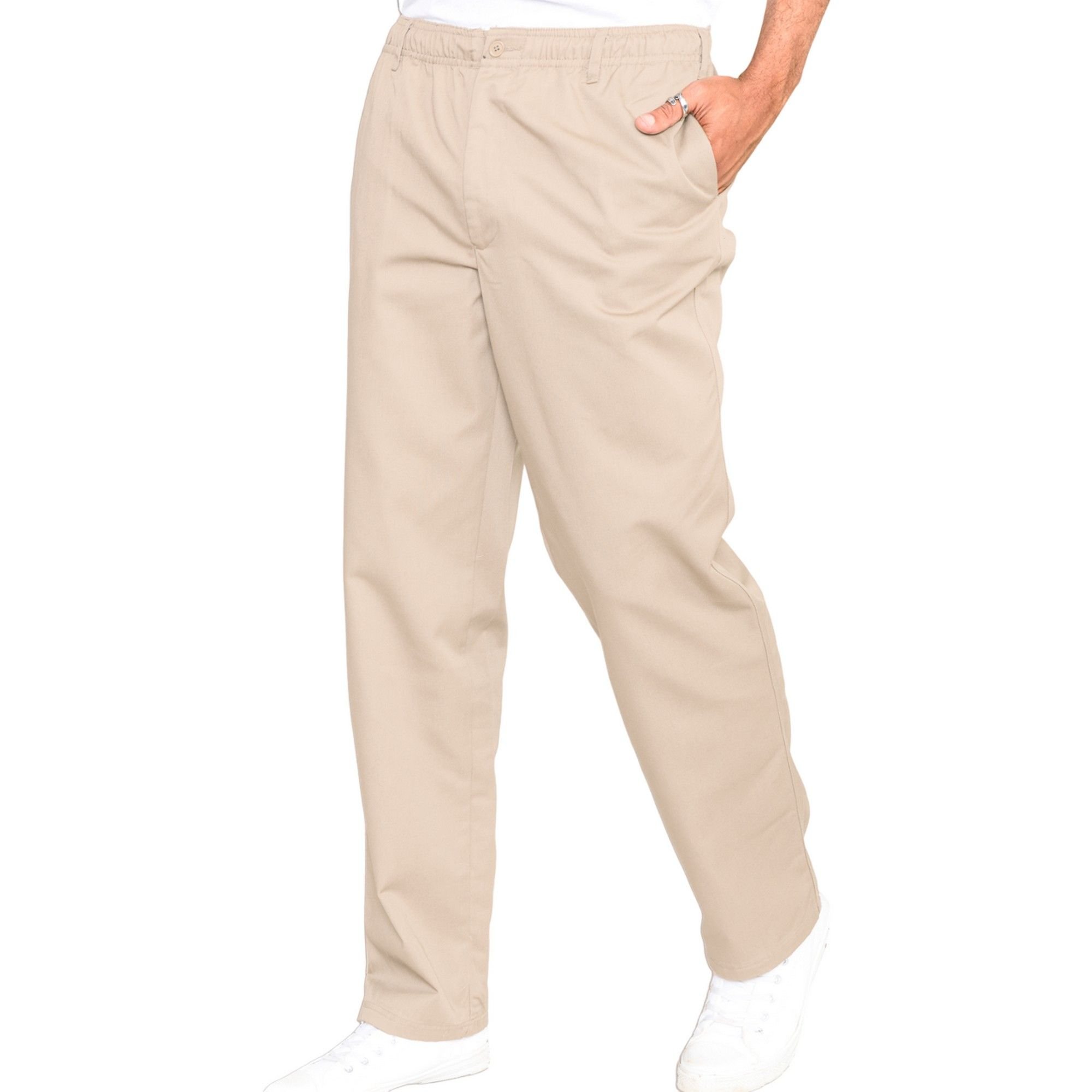 Duke Clothing Duke Clothing Men's D555 Basilio Elasticated Waist Rugby Trousers in Stone - 3
