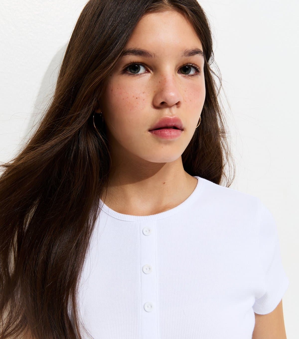 New Look Girls' White Ribbed Baby Tee New Look