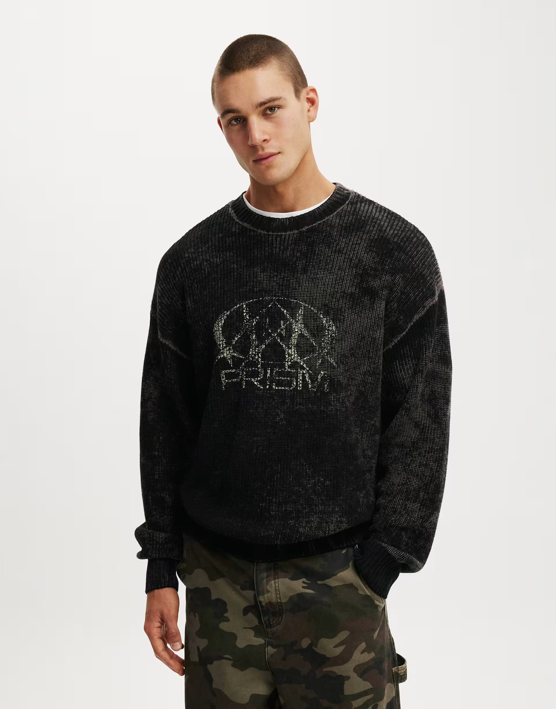 ASOS Cotton On Y2k box fit crew knit in black