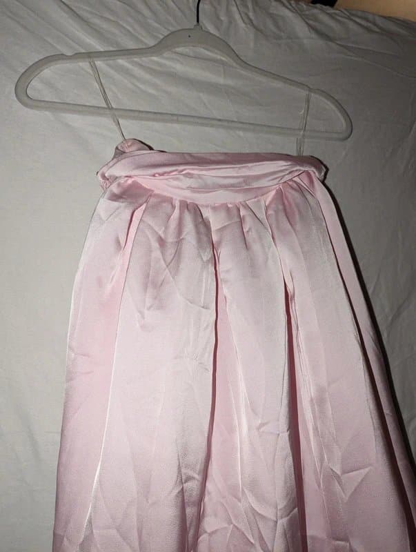 Oh Polly Excellent condition beautiful oh Polly baby pink rose maxi skirt chiffron satin maxi