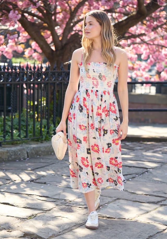 Lily and Lionel Lily and Lionel Women's Jessica Detachable Strap Poppy Print Midi Dress In Multi - 3