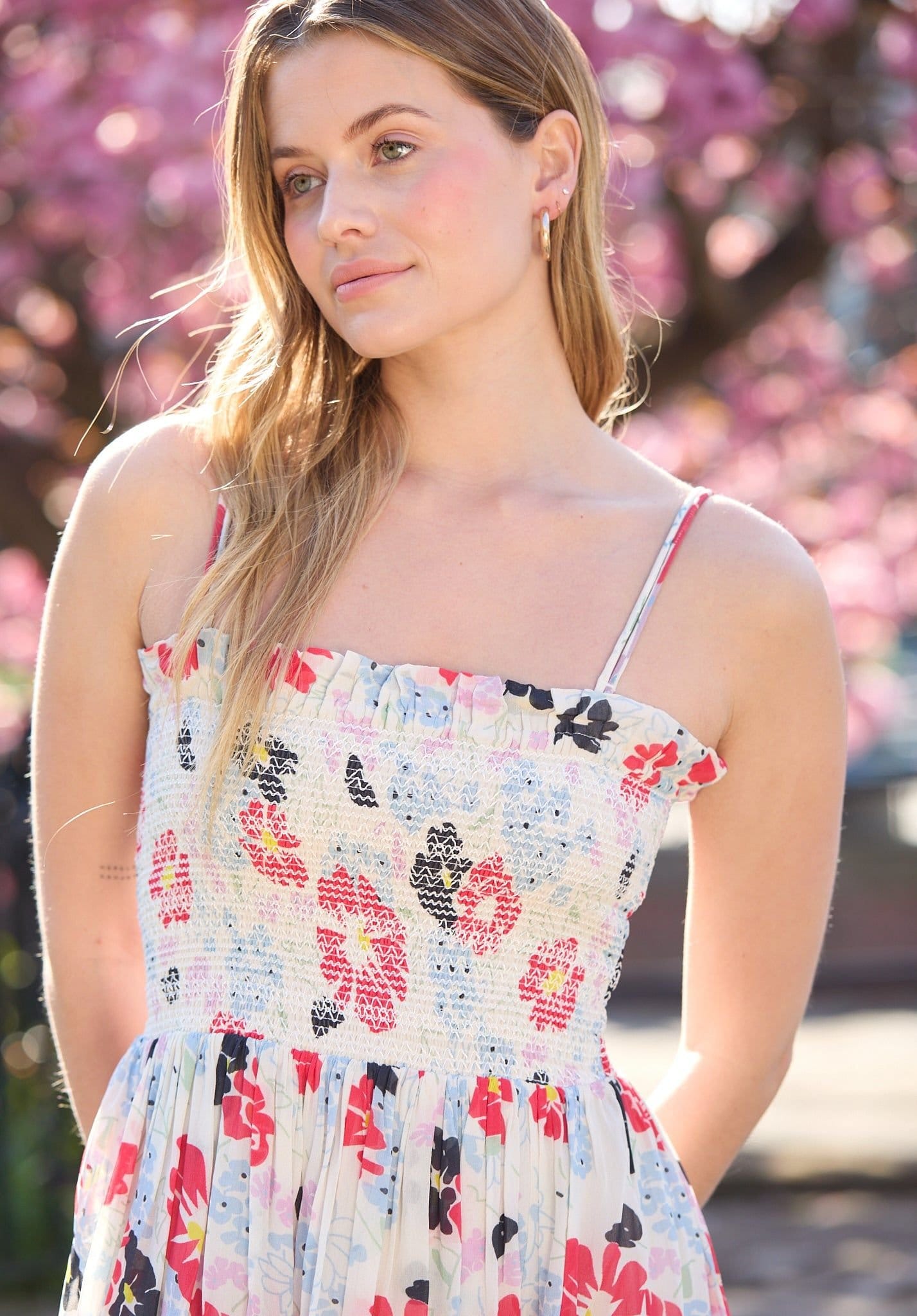 Lily and Lionel Lily and Lionel Women's Jessica Detachable Strap Poppy Print Midi Dress In Multi - 4