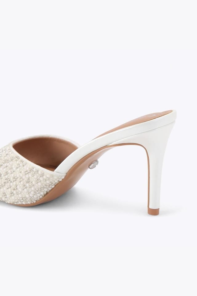 Carvela Carvela Women's 'Silvia Mule' Fabric Heels in White - 3