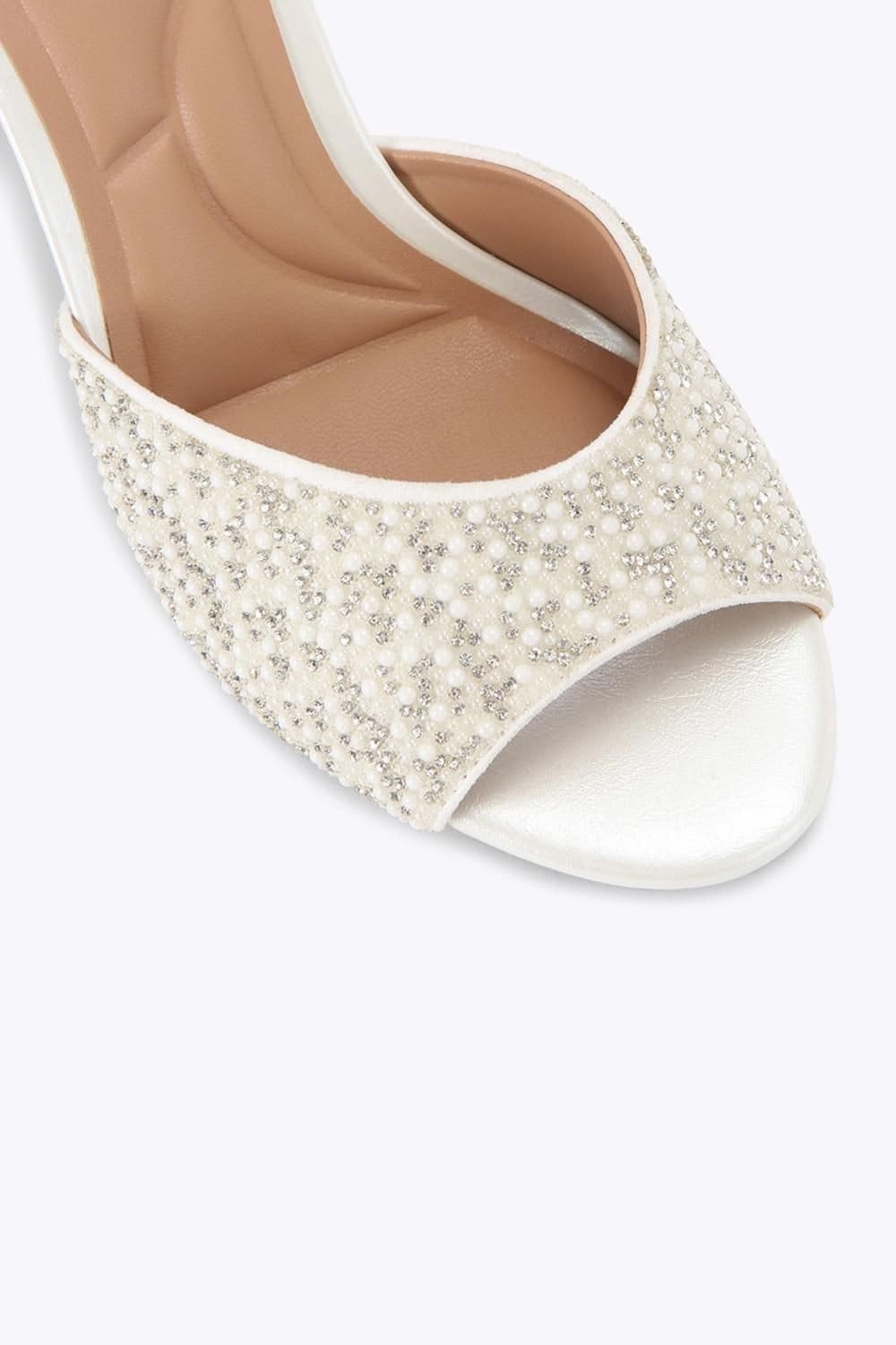 Carvela Carvela Women's 'Silvia Mule' Fabric Heels in White - 4