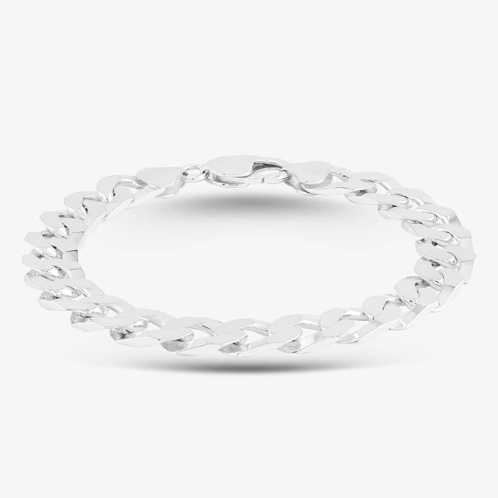 T.H.Baker T.H.Baker Men's Sterling Silver 8.5 Inch Flat Square Curb Bracelet 8.23.7143