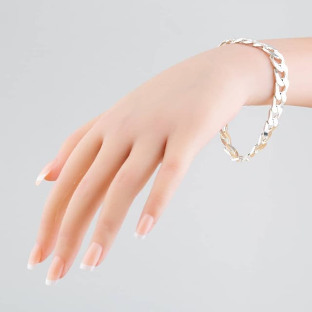 T.H.Baker T.H.Baker Men's Sterling Silver 8.5 Inch Flat Square Curb Bracelet 8.23.7143 - 2