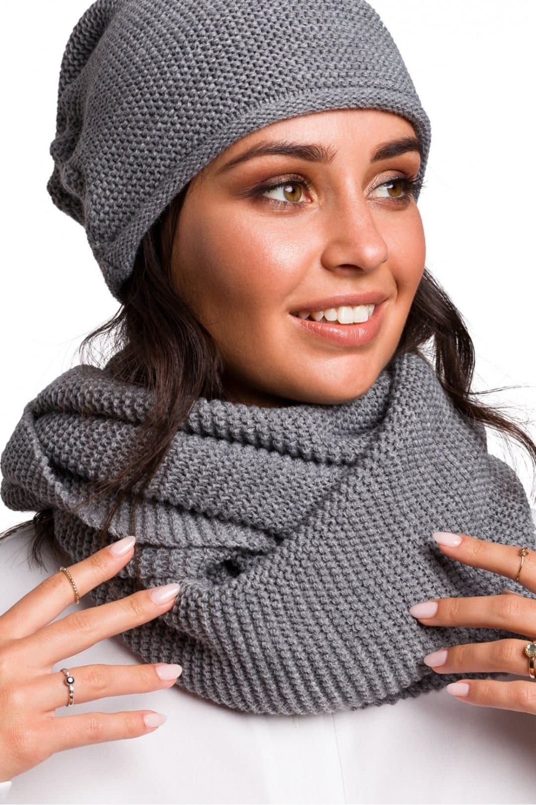 Love Lace Love Lace Grey Knit Infinity Scarf for Cold Weather
