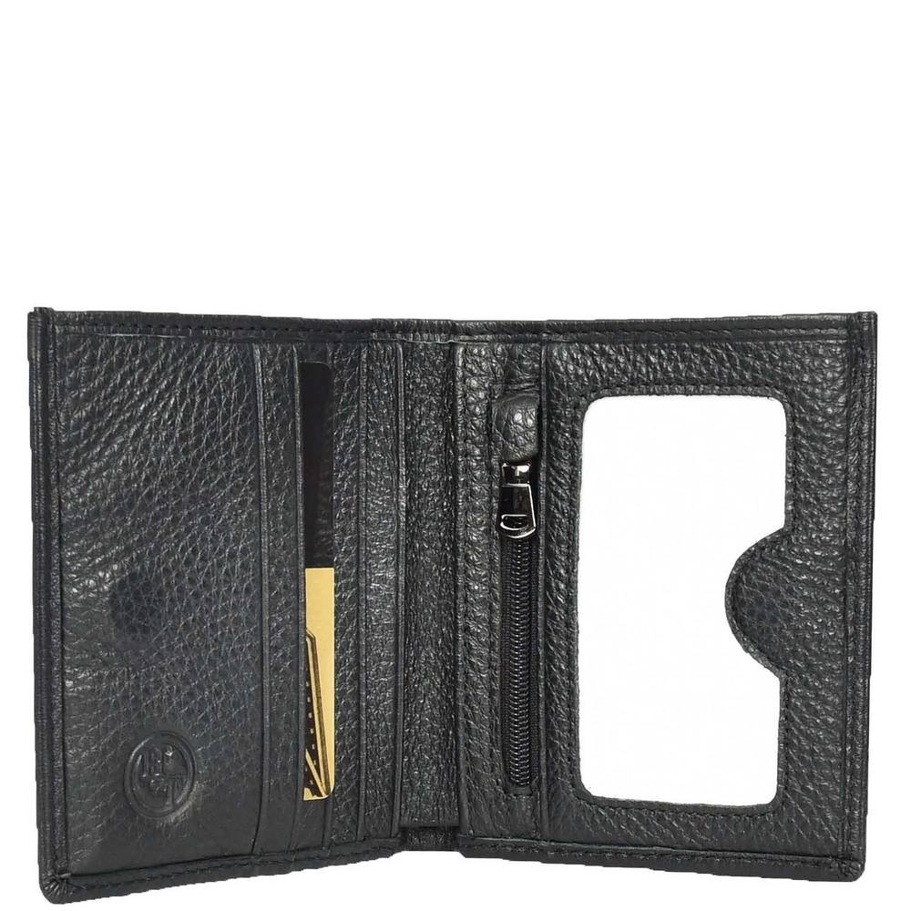 House of Leather House of Leather Men's Leather Slim Bifold Credit Card Holder Wallet Calvi in Black - 1