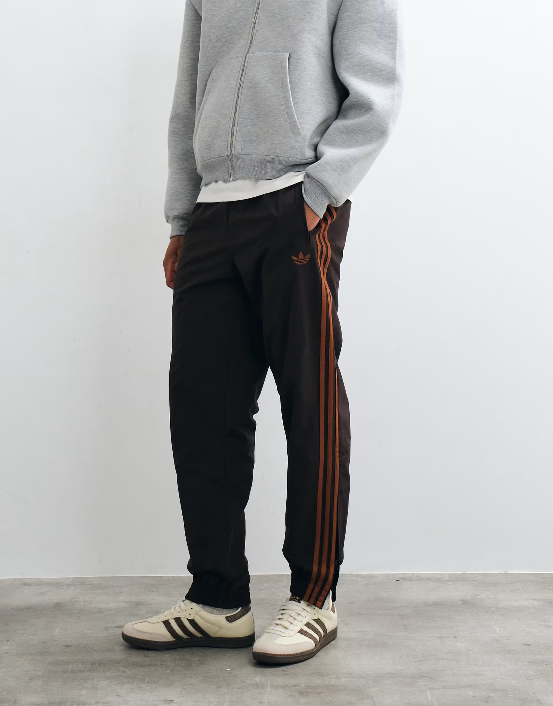 ASOS adidas Originals firebird woven track pants in brown