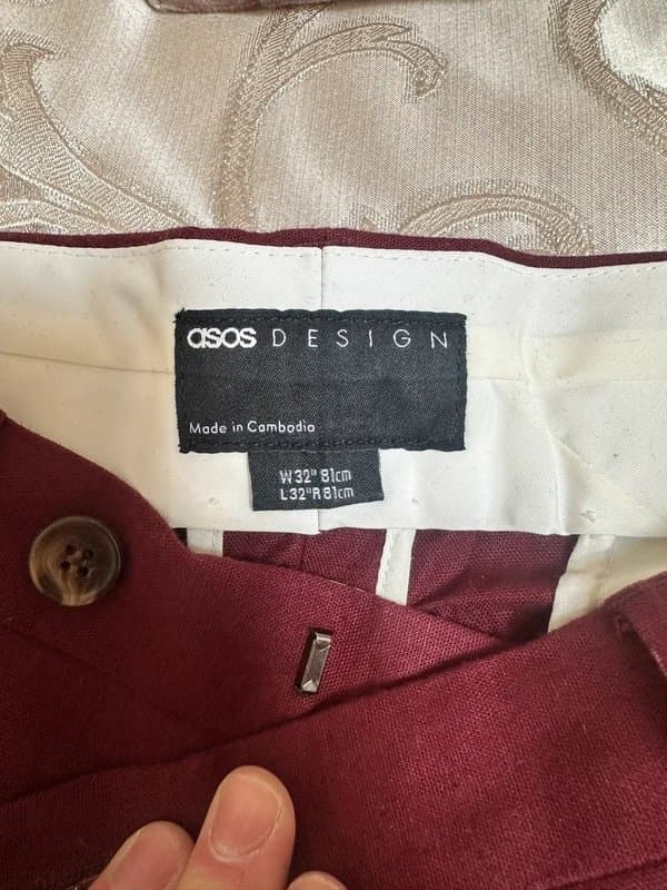 ASOS Asos Burgundy Trousers