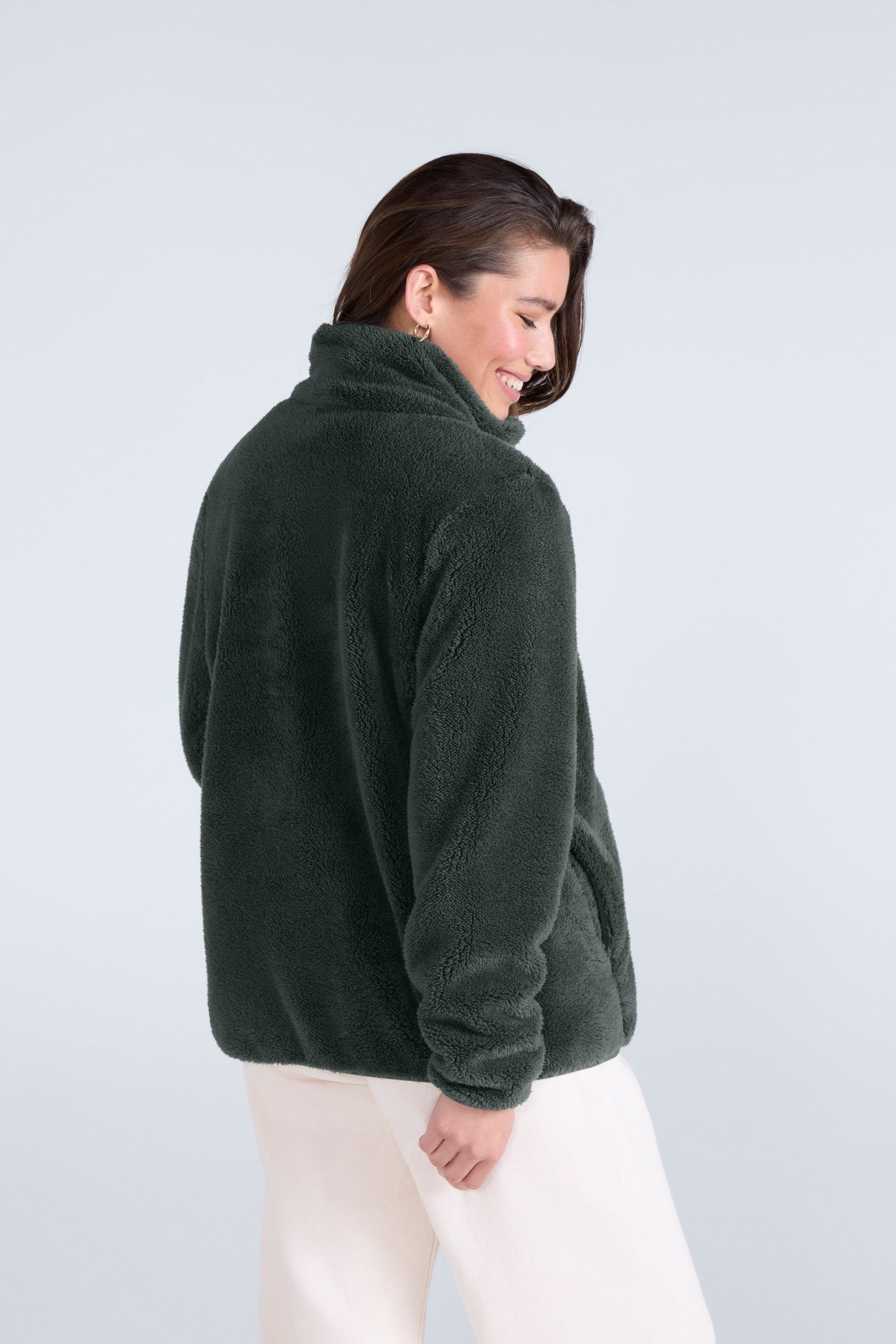 Animal Animal Women's 'Teddy' Warm Comfortable Soft Outdoor Casual Full Zip Fleece Jumper in Dark Green - 4