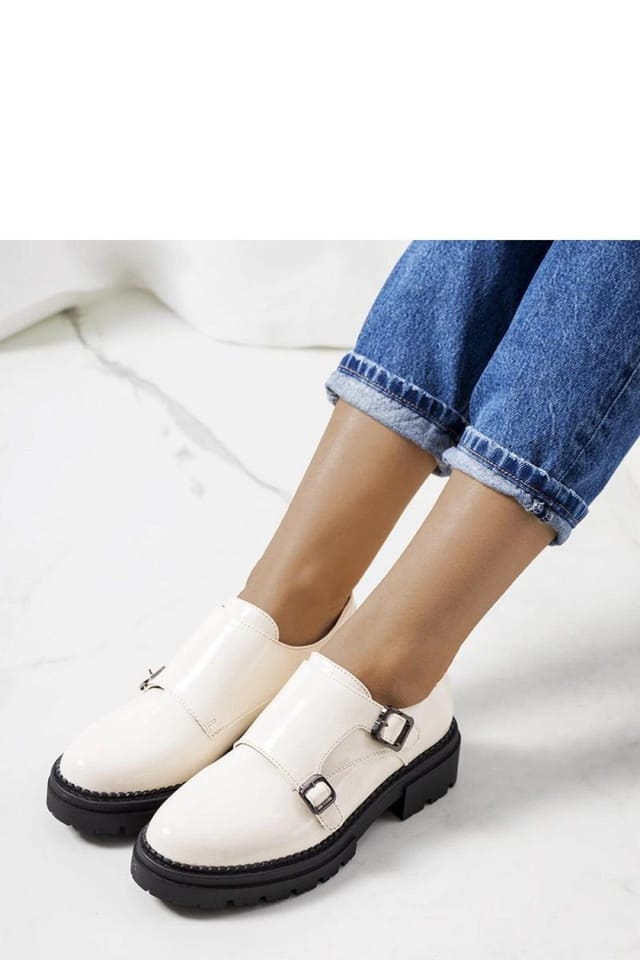 Love Lace Love Lace Women's High Tractor Sole Flap Strap Shoes with Insole Summer in Beige - 2