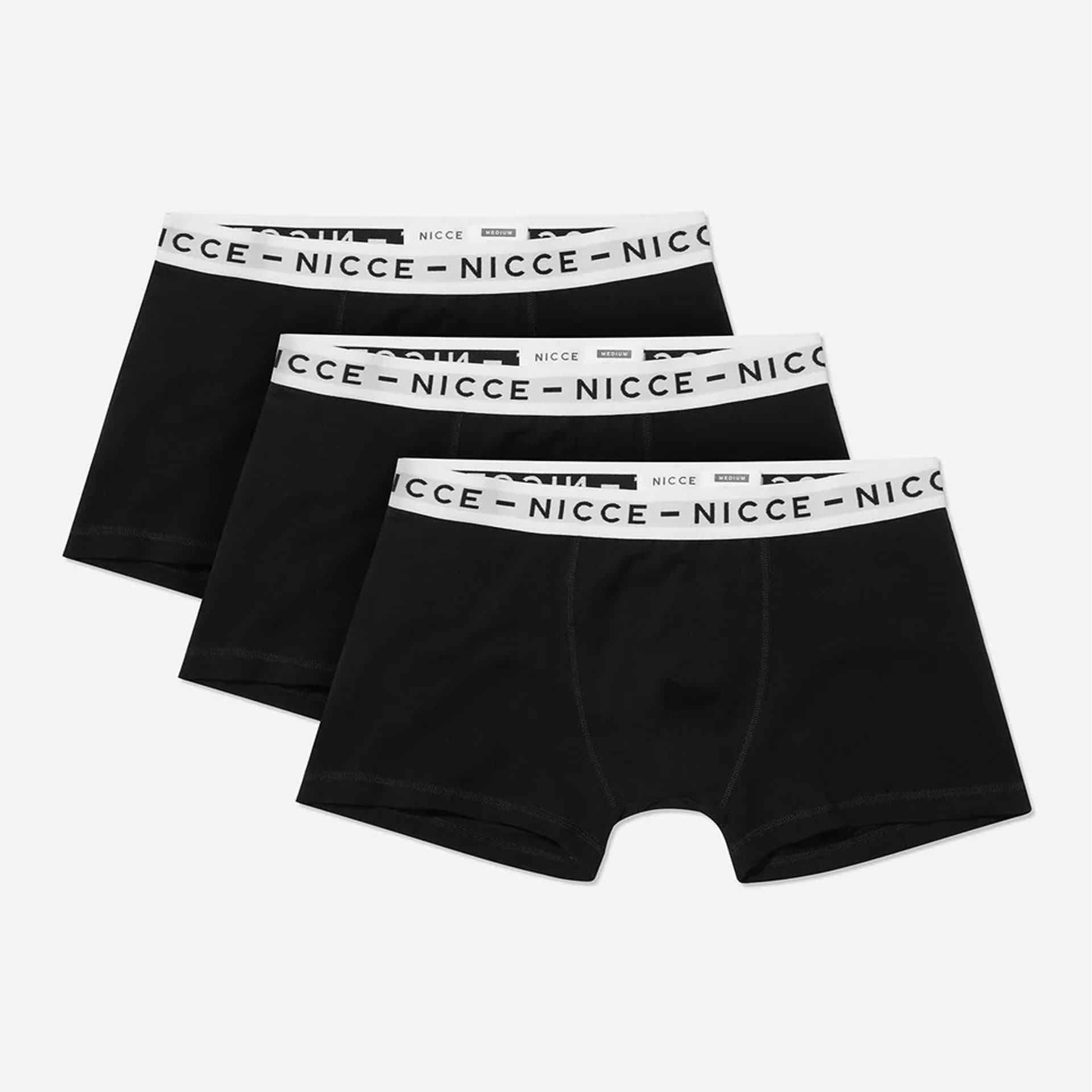 Nicce Nicce Men's 3-Pack Stretch Waist BlackWhite Boxers in Black