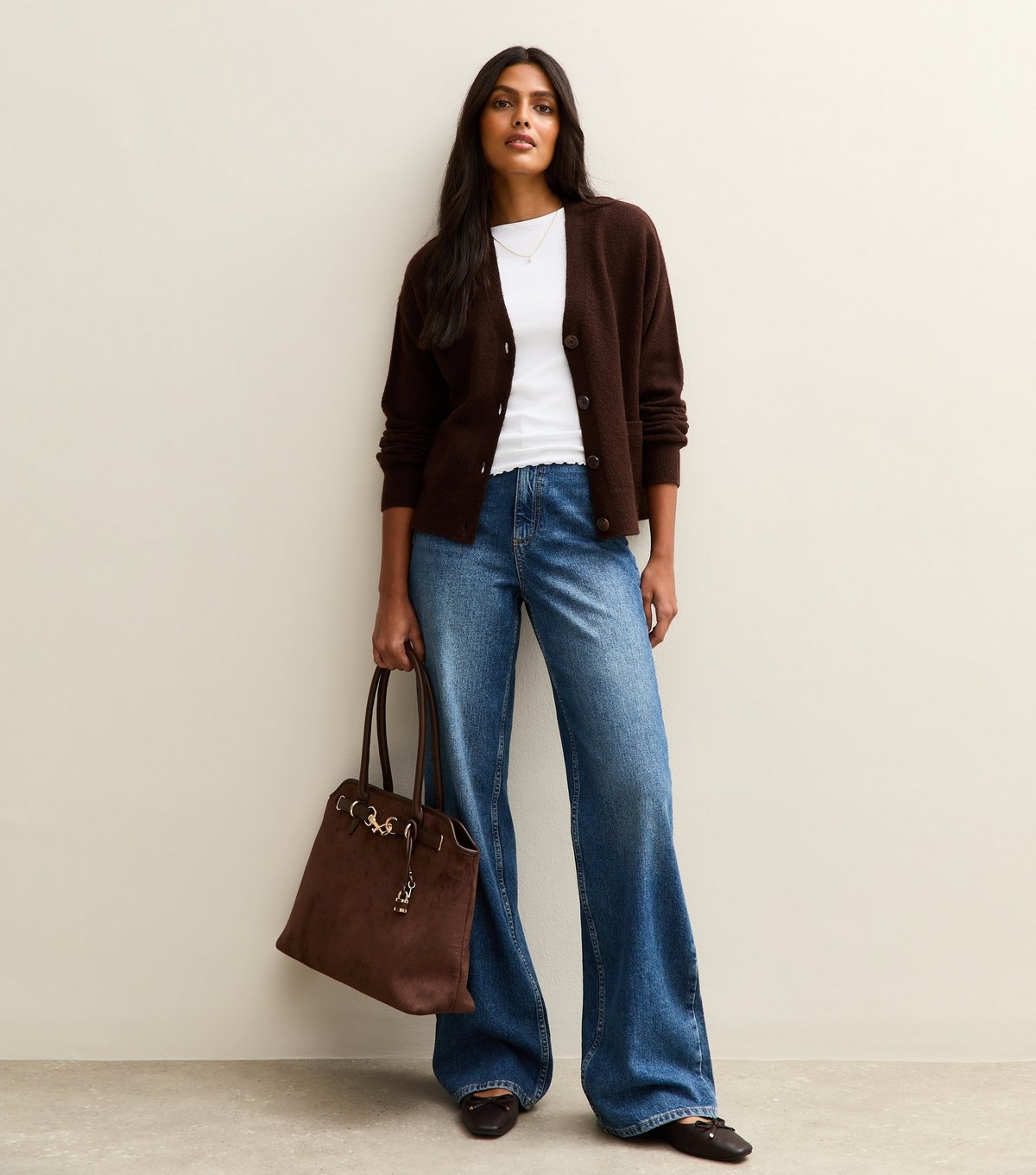 New Look Women's White Ribbed Crew Neck Long Sleeve Top New Look - 4