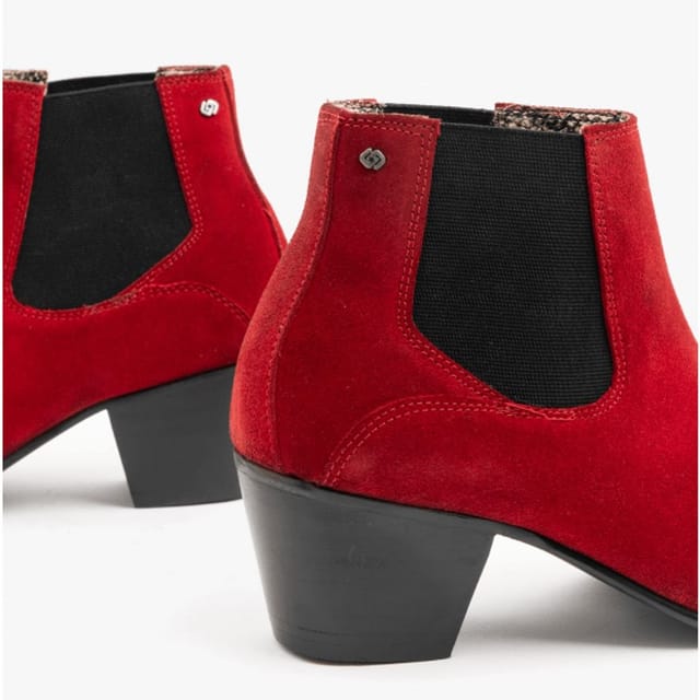 Club Cubano Club Cubano Men's Mccartney Pull On Cuban Heel Ankle Boots in Red - 3