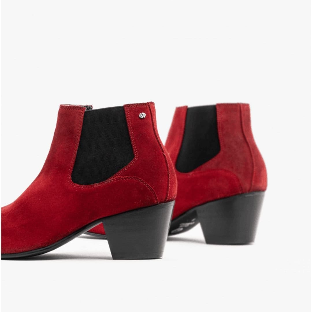 Club Cubano Club Cubano Men's Mccartney Pull On Cuban Heel Ankle Boots in Red - 4