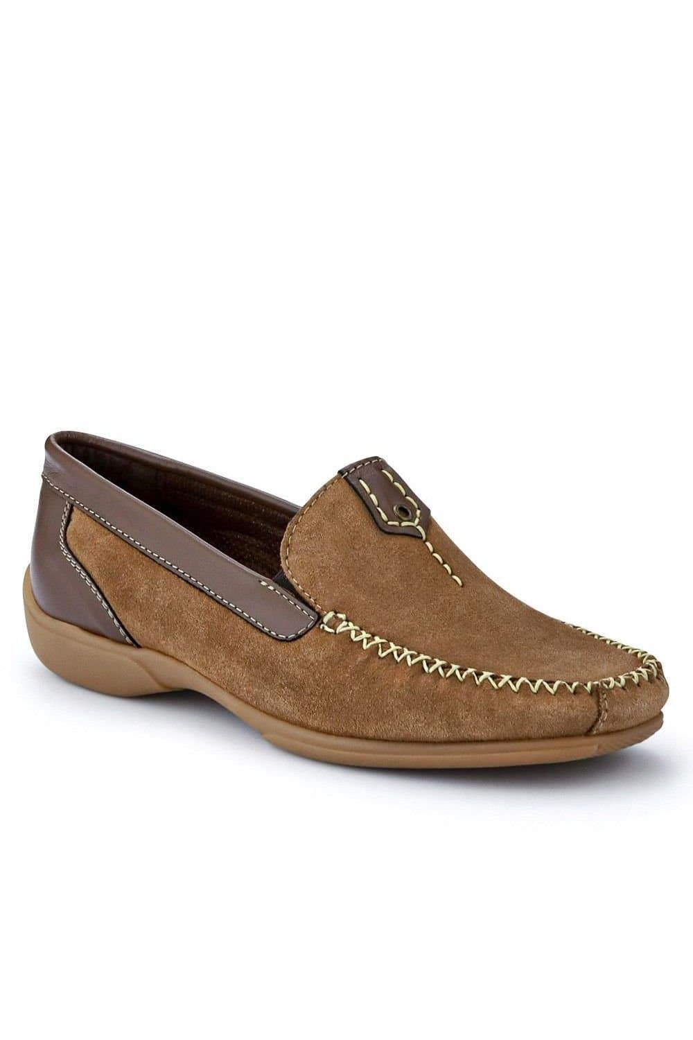 Pavers Pavers Women's Leather Moccasins in Beige