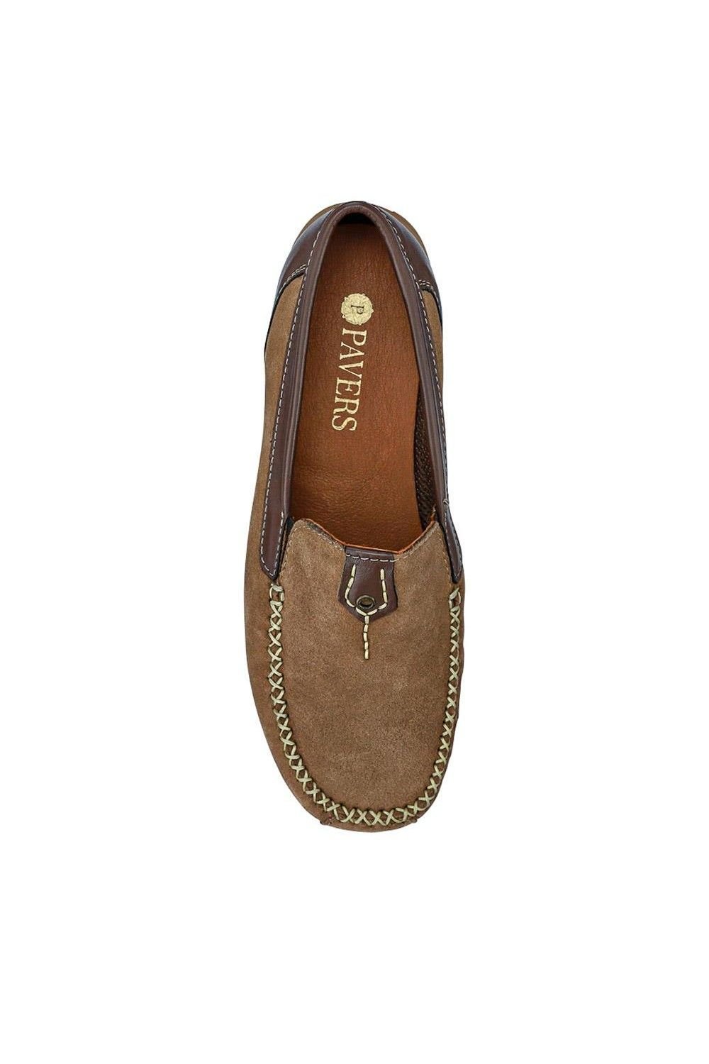 Pavers Pavers Women's Leather Moccasins in Beige - 4