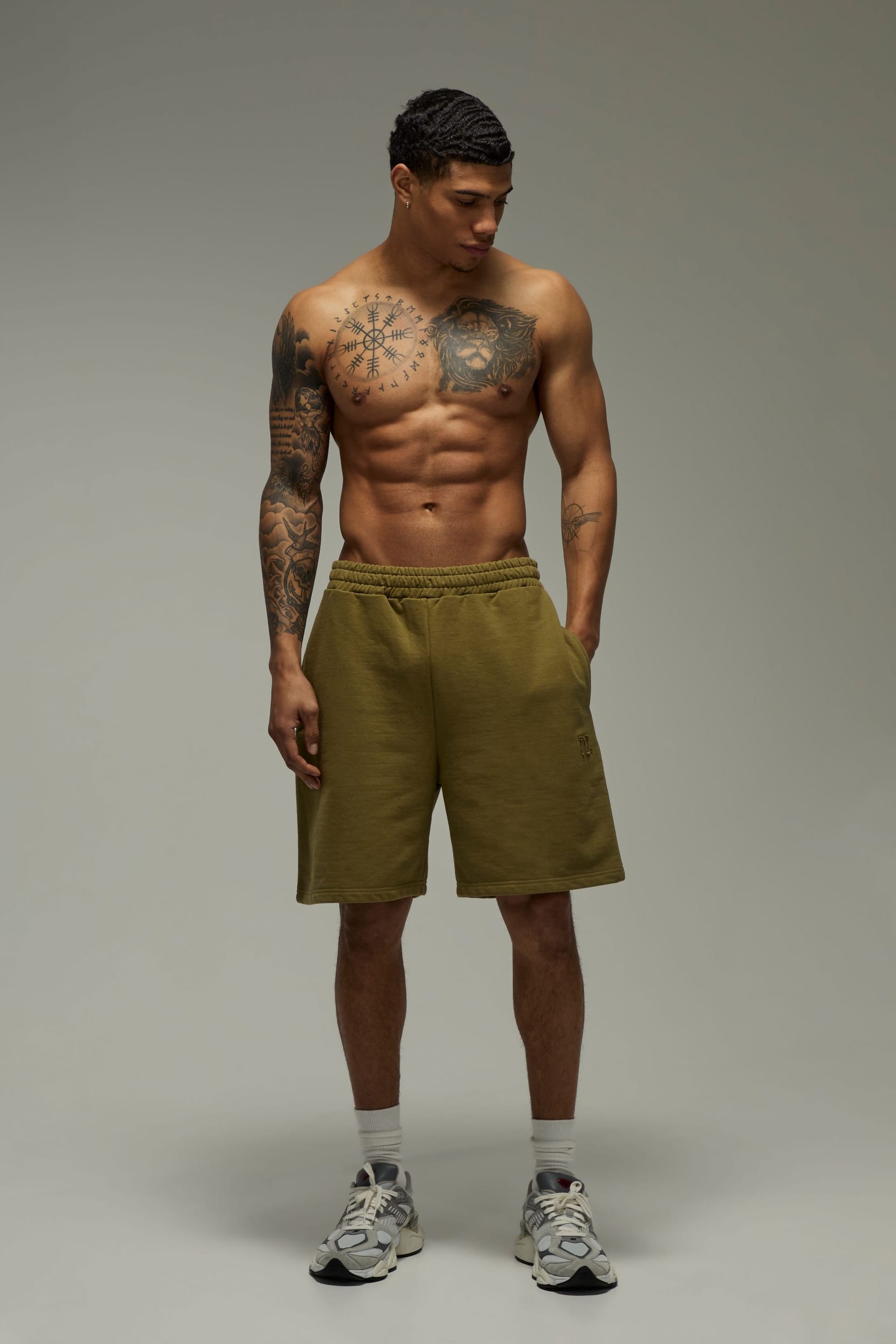 Training Dept. Training Dept. Men's Training Dept Premium Heavyweight 420gsm Loopback Loose Fit Short in Olive - 4