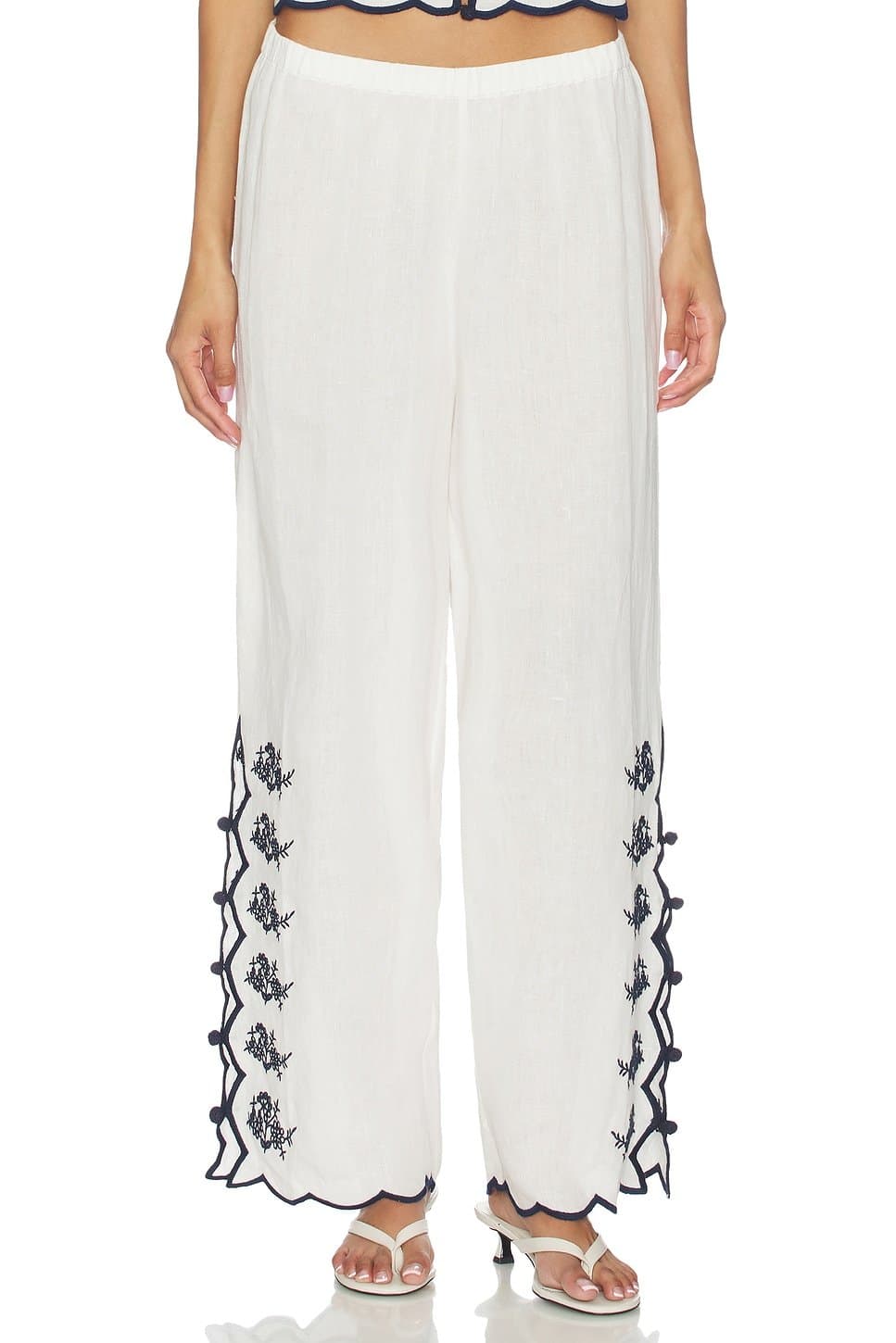 revolve Madrid Embroidered Linen Pant