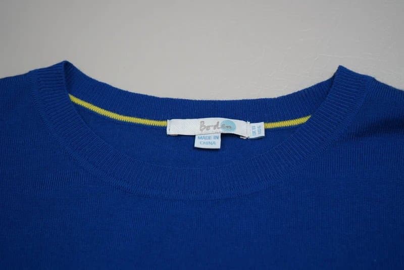 Boden Boden Women’s Blue Knit Jumper UK 10 Boat Motif Graphic Sweater 100% Wool