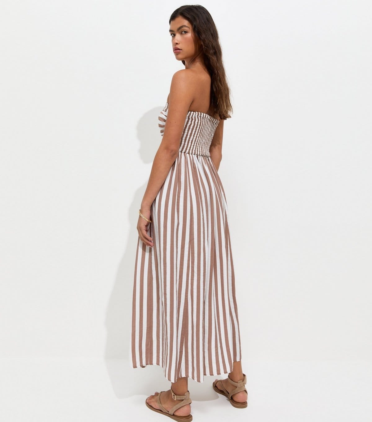 New Look Women's Brown Striped Bandeau Midi Dress New Look - 4