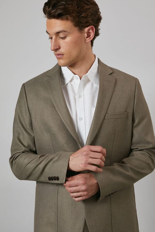 Maine Maine Men's Brown Slim Fit Patch Pocket Blazer - 2