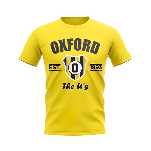 Oxford United Oxford United Men's Personalised Oxford Established Football T-Shirt in Yellow - 2