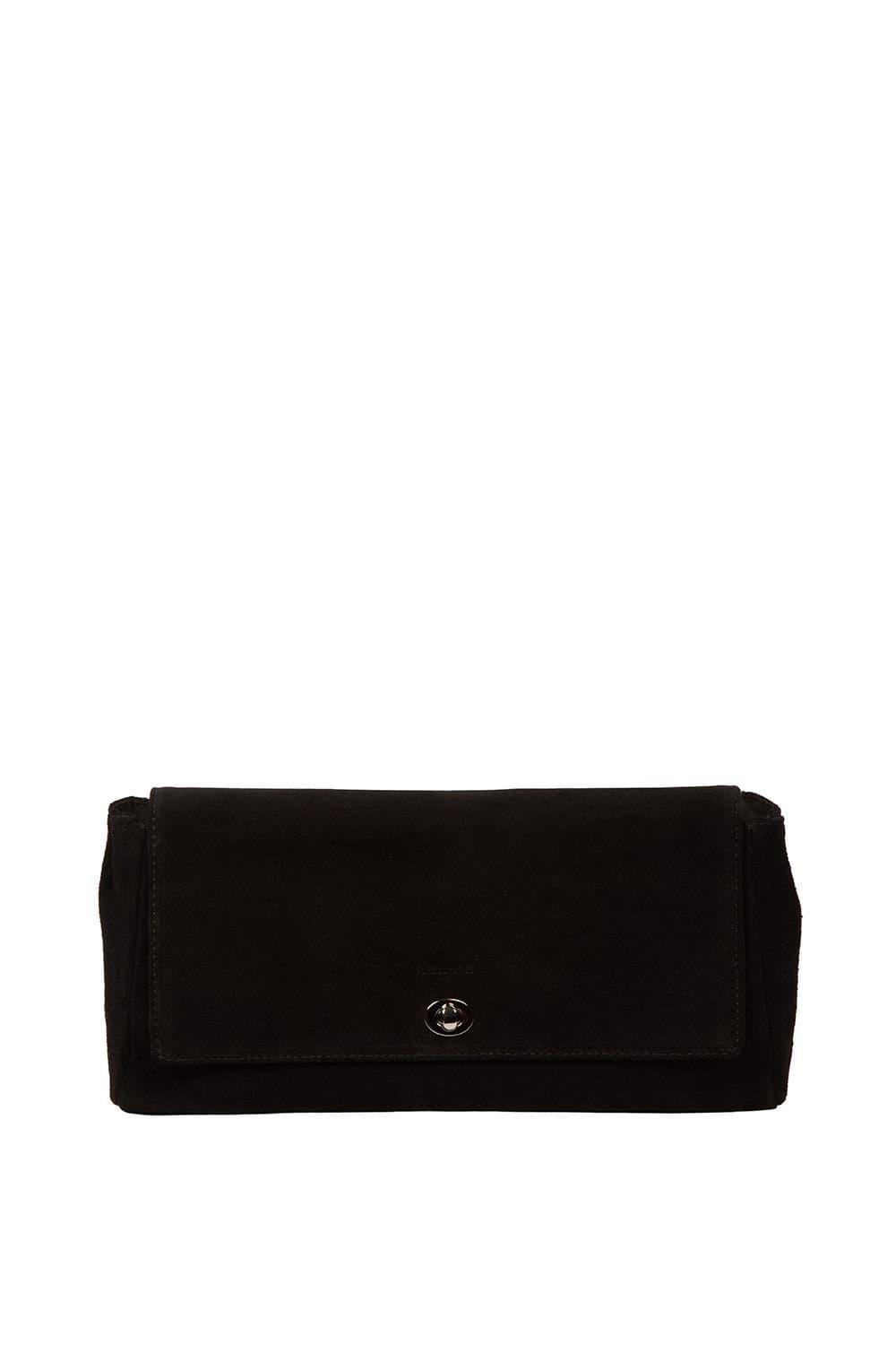 Pure Luxuries London Pure Luxuries London Women's 'Hope' Suede Clutch Bag in Black