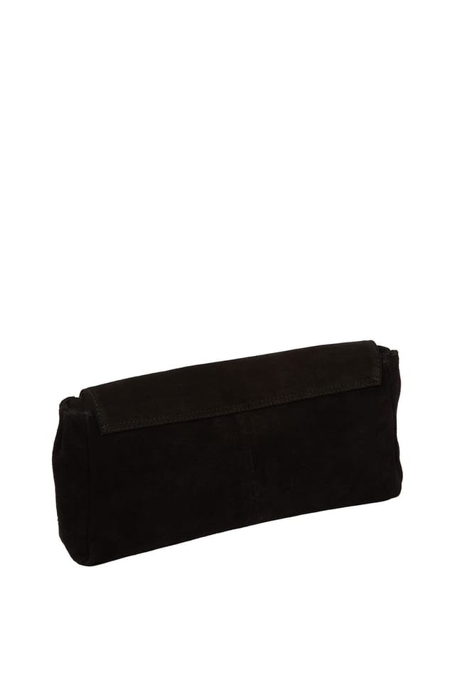 Pure Luxuries London Pure Luxuries London Women's 'Hope' Suede Clutch Bag in Black - 3