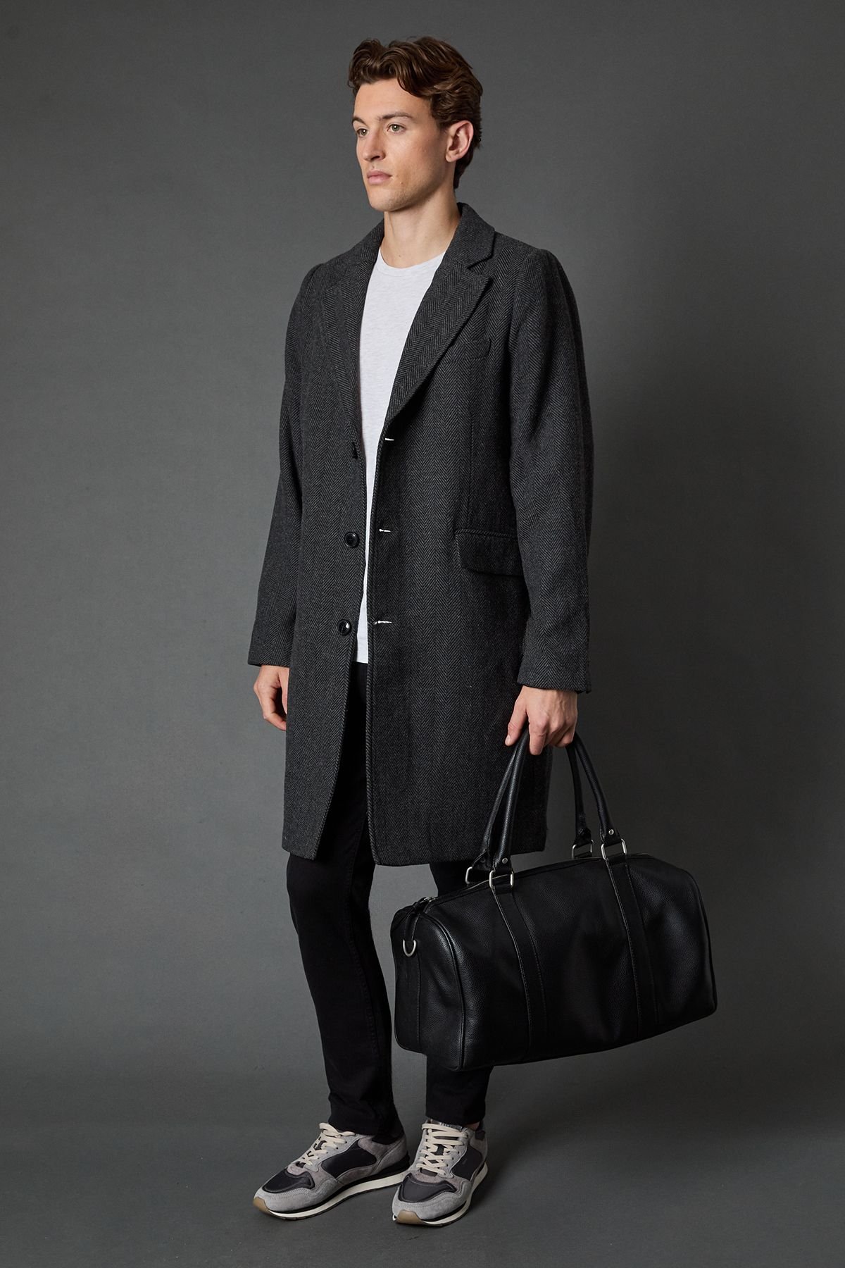 Burton Burton Men's Charcoal Herringbone Epsom Coat - 2