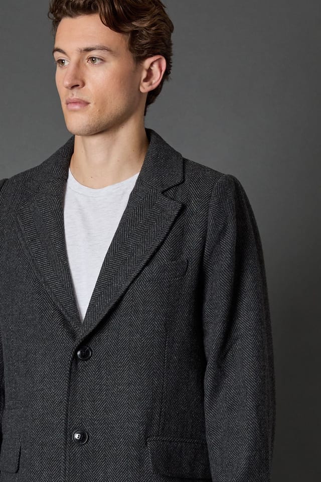 Burton Burton Men's Charcoal Herringbone Epsom Coat - 2