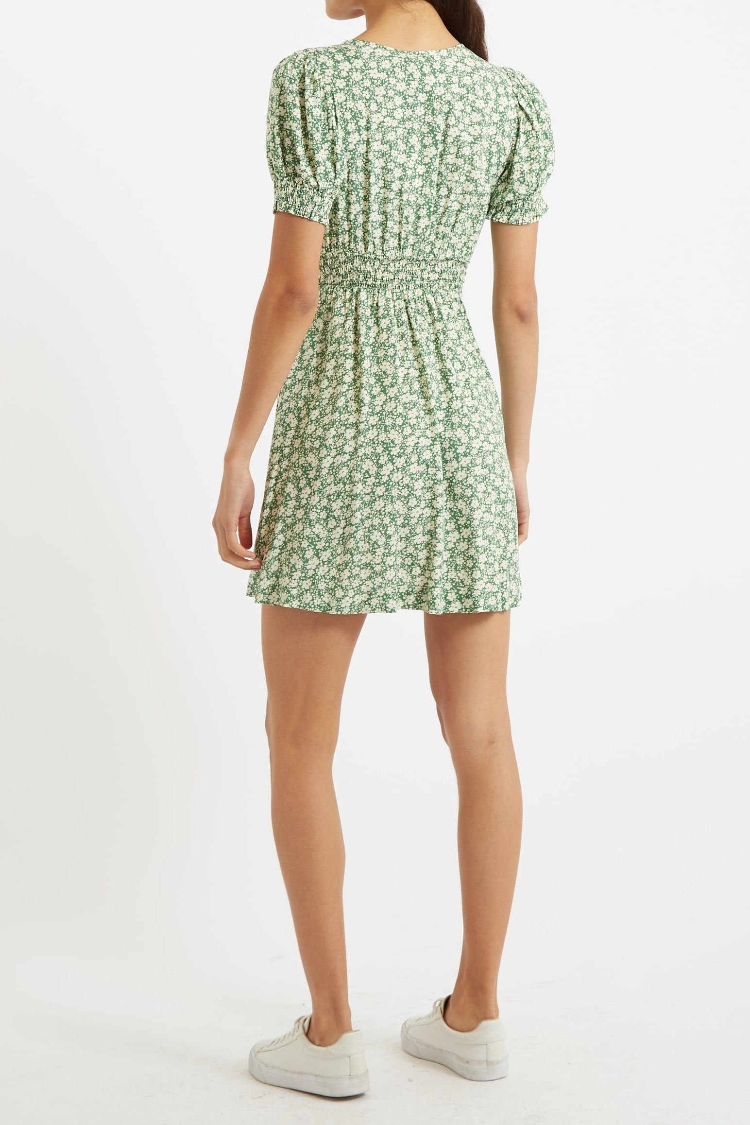 Louche Louche Women's Merle Periwinkle V-Neck Mini Dress in Green - 3