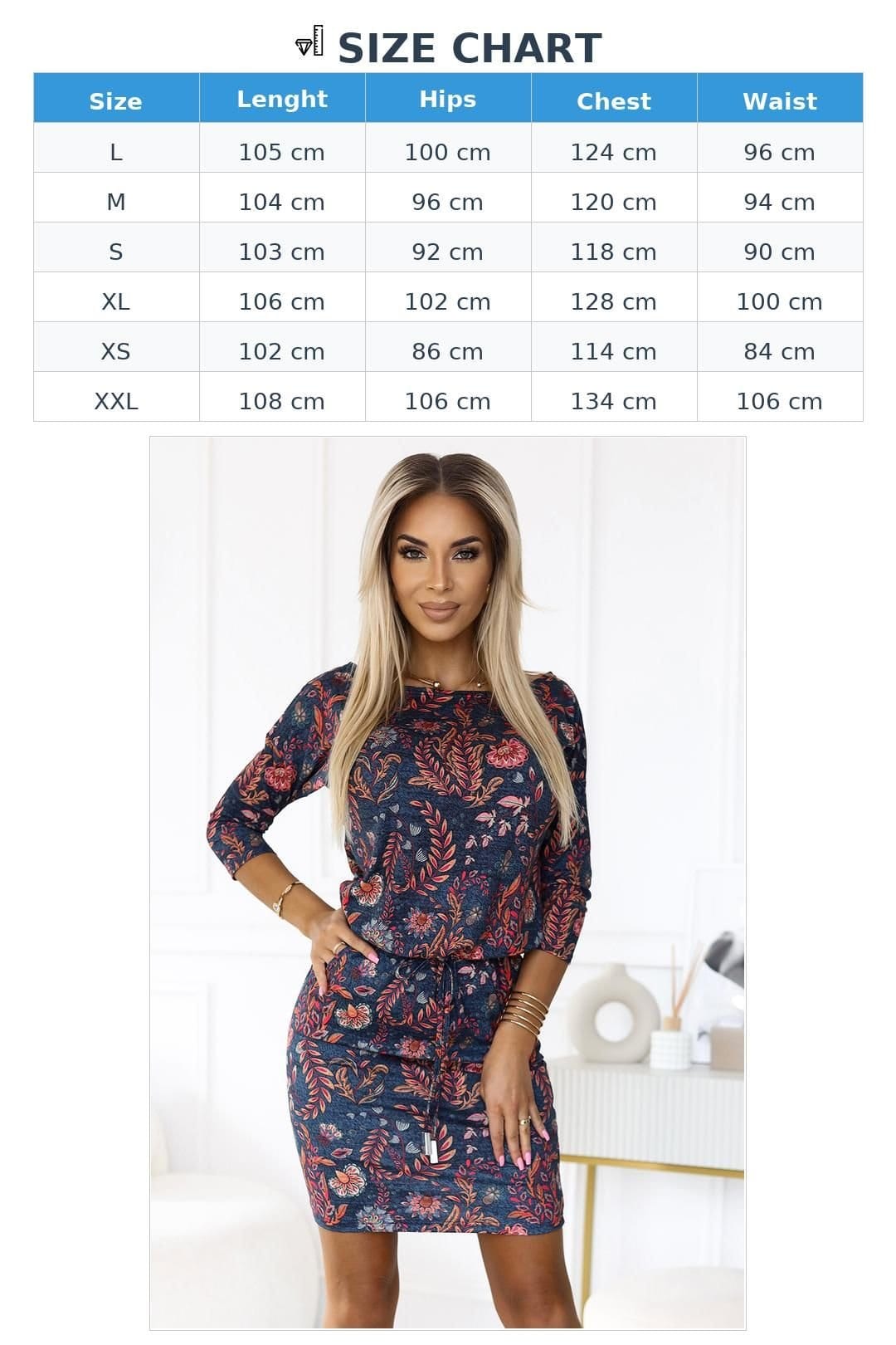 Love Lace Love Lace Women's Orange Leaf Print Denim Style Tie Waist Dress - 4