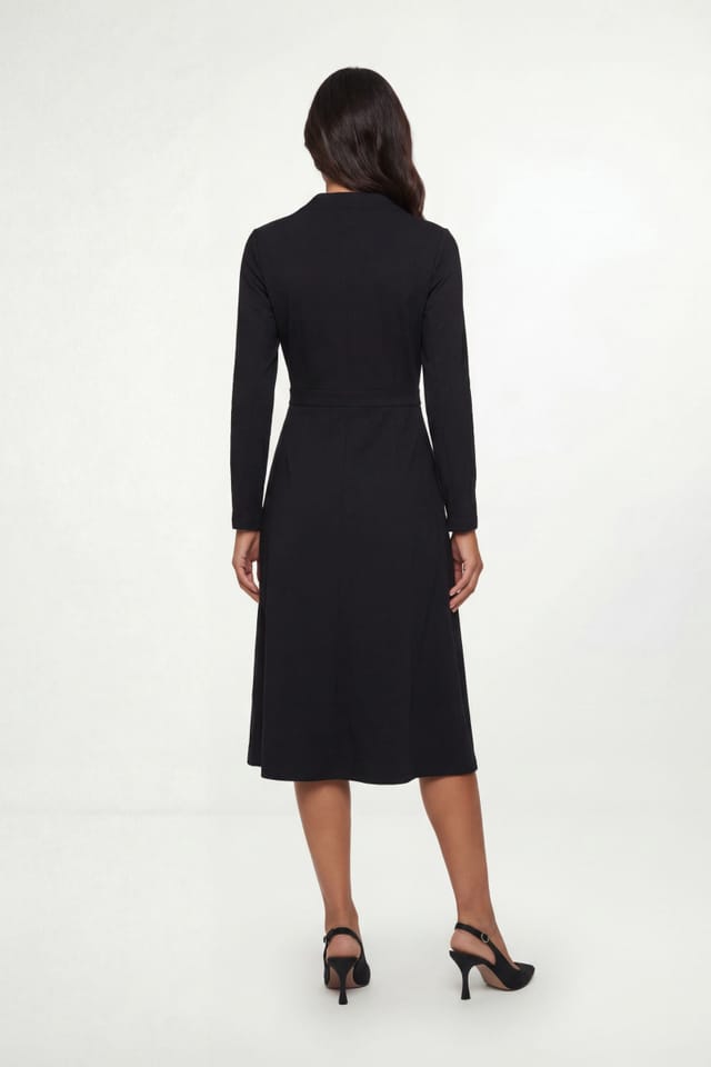 Wallis Wallis Women's Ponte Zip Midi Dress in Black - 2