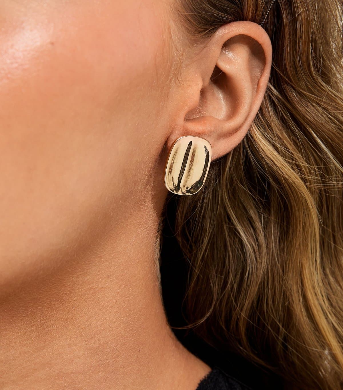 New Look New Look Gold Tone Rectangle Stud Earrings