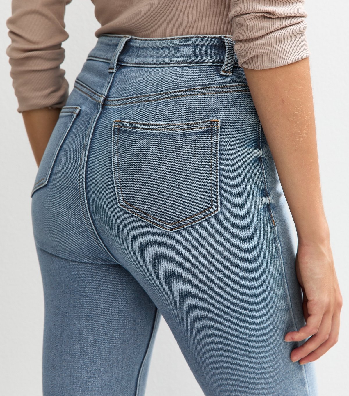 New Look Women's Tall Blue Ripped Knee Skinny Jeans New Look - 3