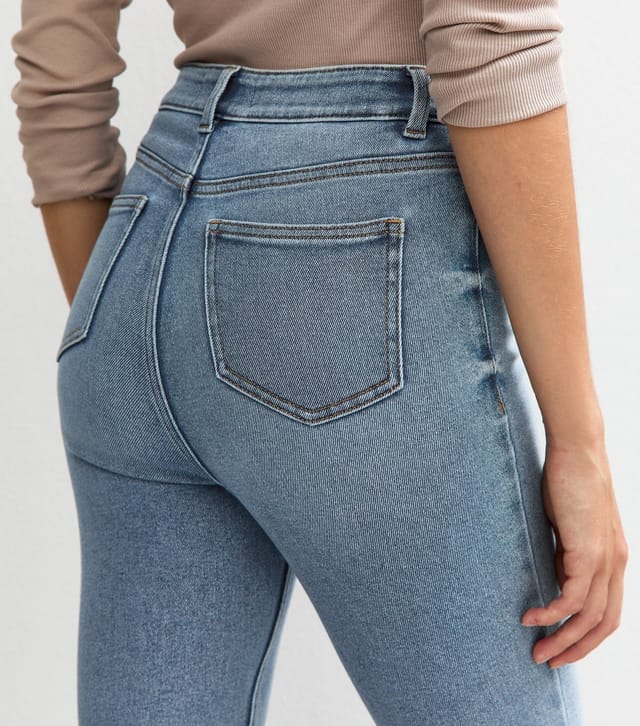 New Look Women's Tall Blue Ripped Knee Skinny Jeans New Look - 3