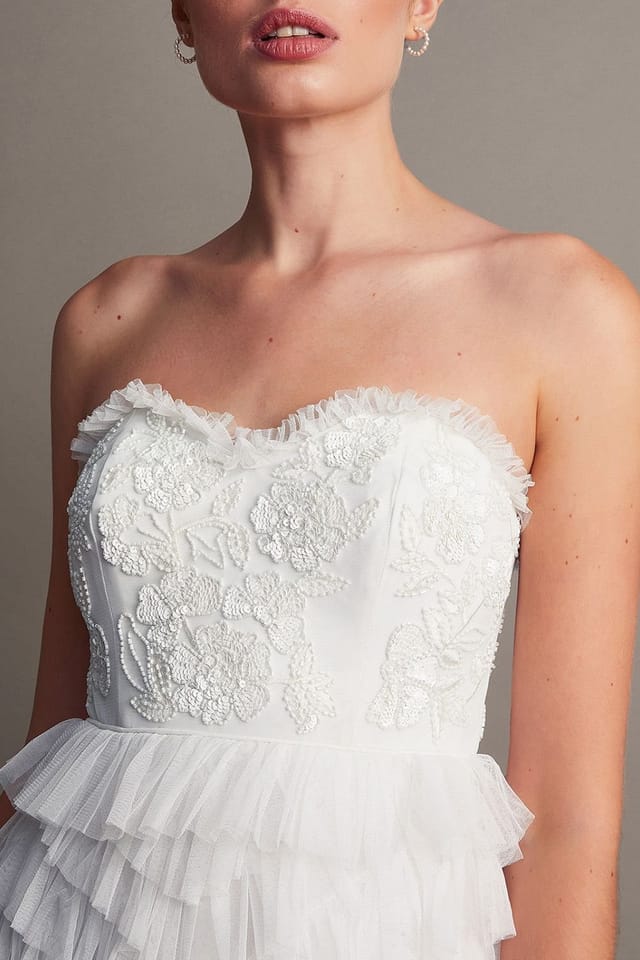 Monsoon Monsoon Women's Ellen Ruffle Maxi Bridal Dress Ivory - 3