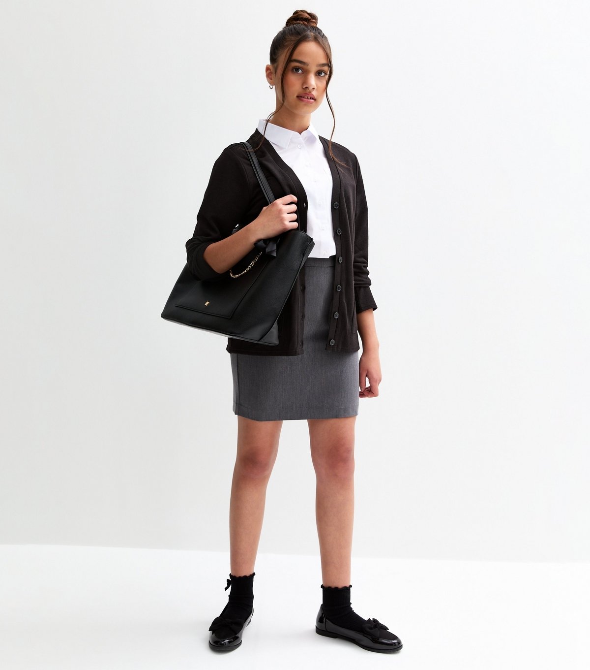 New Look Girls' Black Longline School Cardigan New Look - 3