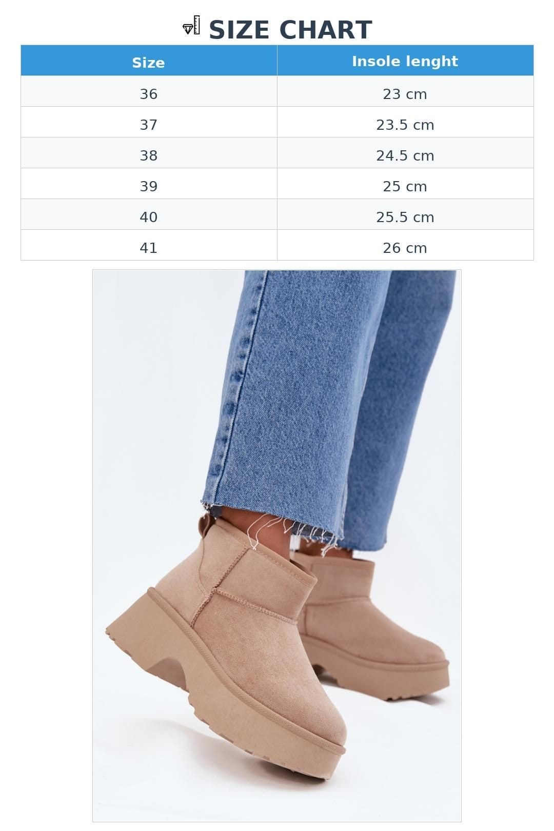 Love Lace Love Lace Women's Faux Suede Faux Fur Lined Slip On Platform Winter Boots in Beige - 4
