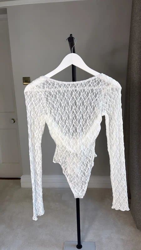 Bershka Bershka white lace bodysuit