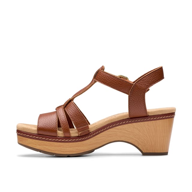 Clarks Clarks Women's Seannah Madi Tan Wedge Sandals in Brown - 2