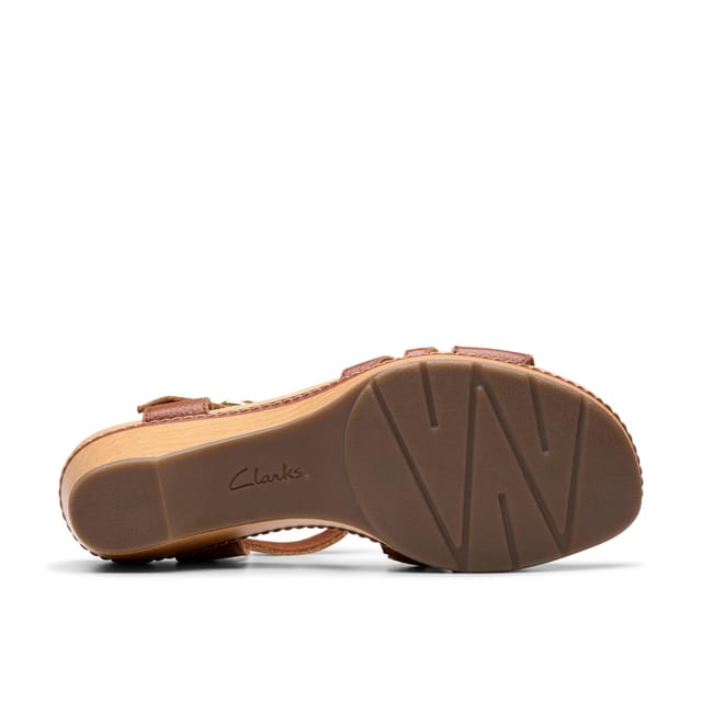 Clarks Clarks Women's Seannah Madi Tan Wedge Sandals in Brown - 3