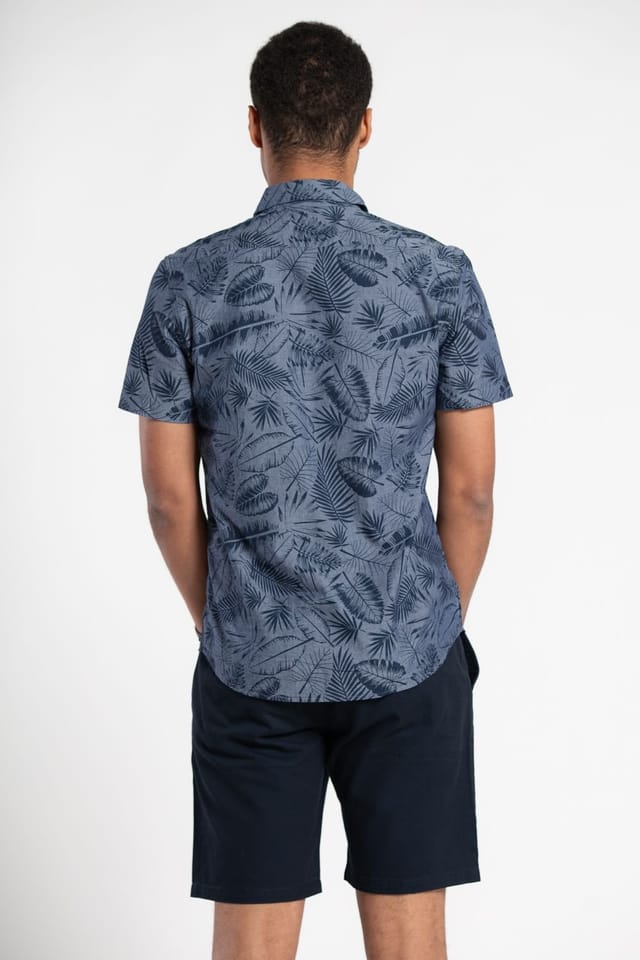 Tokyo Laundry Tokyo Laundry Men's Printed Chambray Short-Sleeve Shirt in Blue - 2