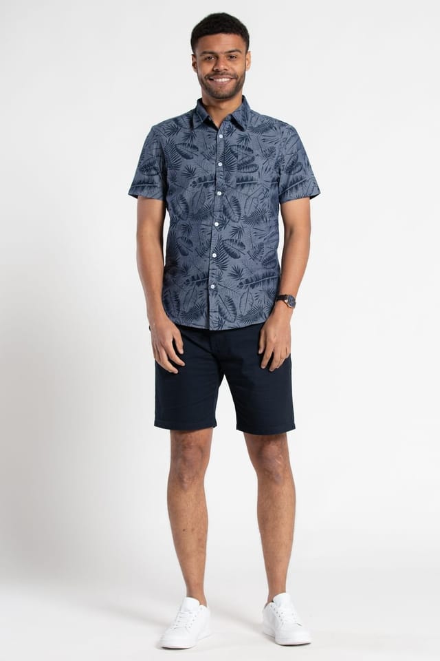 Tokyo Laundry Tokyo Laundry Men's Printed Chambray Short-Sleeve Shirt in Blue - 3