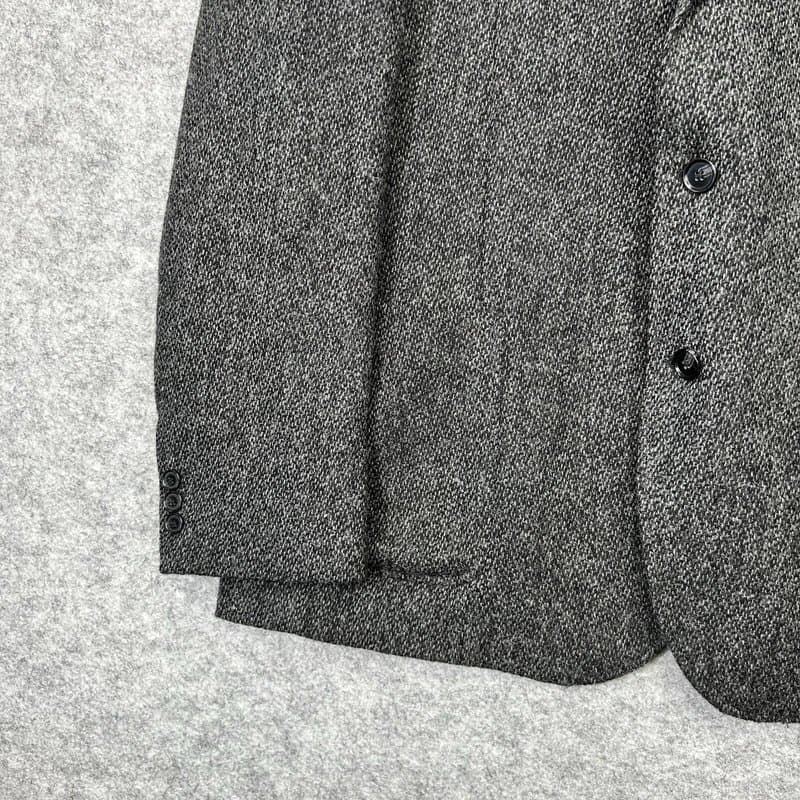 Marks & Spencer Marks & Spencer Luxury Pure Wool Moon Tweed Blazer UK 42R Grey Single Breast C18